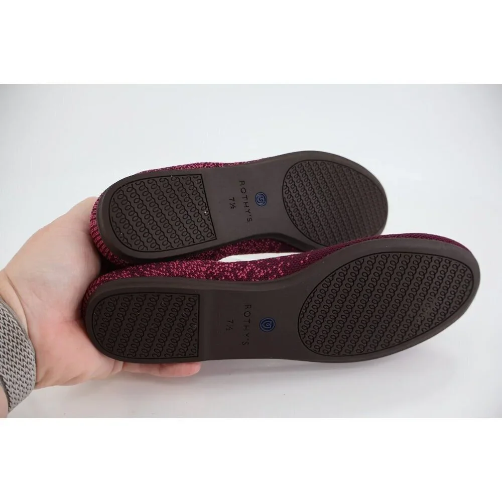 Rothy's The Flat Women's Size 7.5 Fig Python Purple Round Toe Ballet NO INSOLES